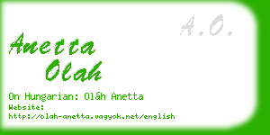 anetta olah business card